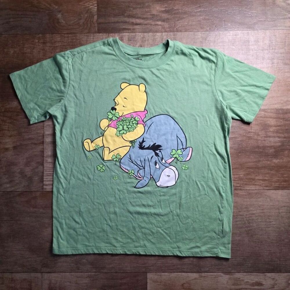 Disney Winnie the Pooh & Eeyore Green Graphic Tee - Size M (8-10)